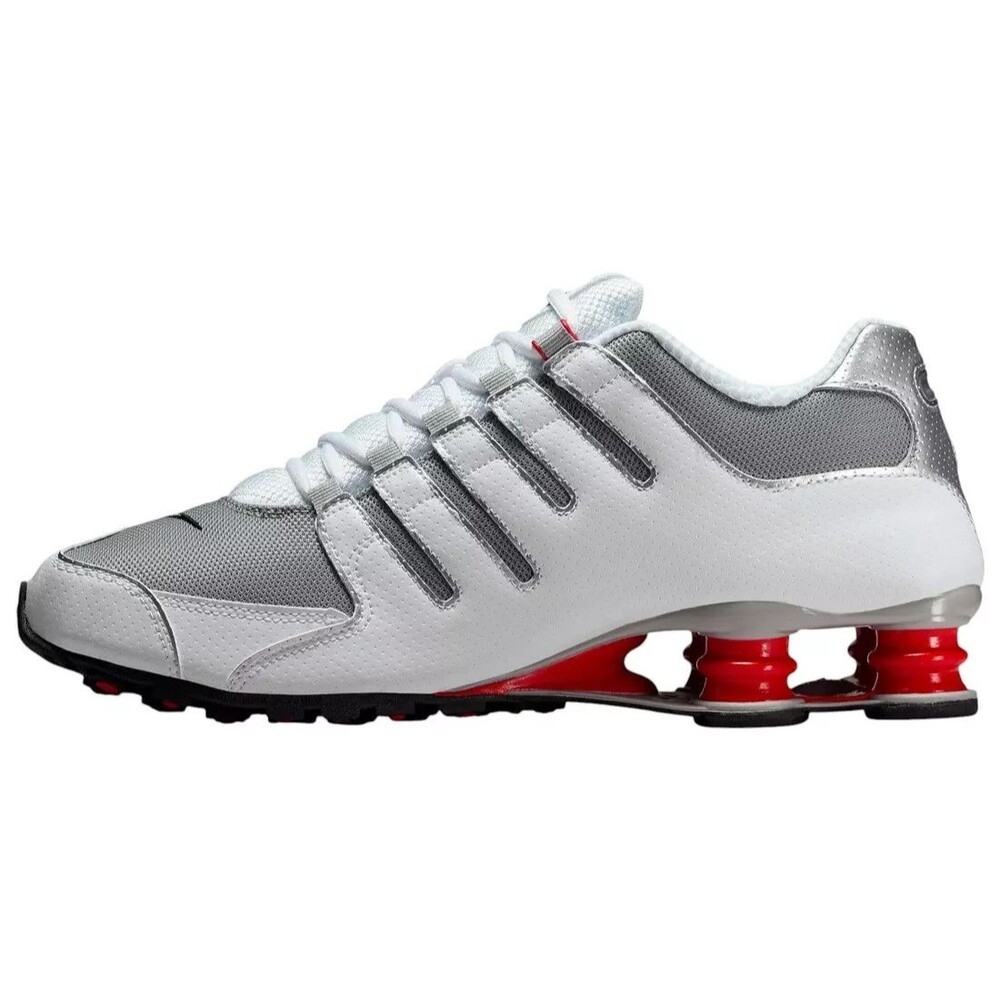 Nike Shox NZ Shoes White/Metallic Silver/Sport Red Men's Size 11 - (378341-104) - Picture 2 of 8
